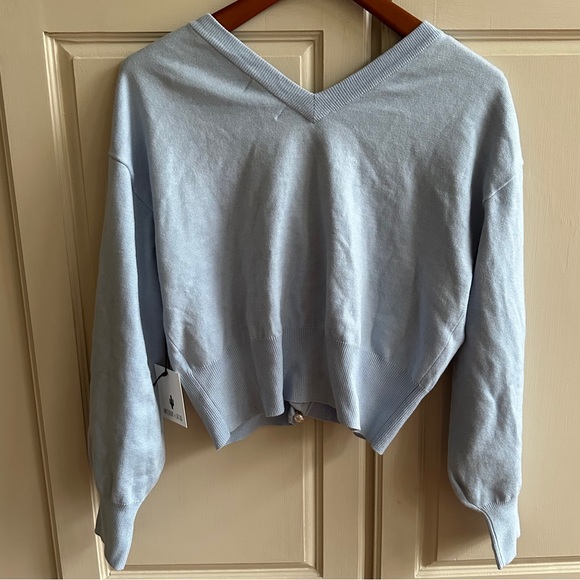 Whiteroom & Cactus Light Blue Cardigan Sweater with Pearl Buttons NWT Size S - Picture 4 of 5